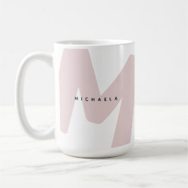 Modern Överdimensionerad Monogram Initial & Namn Kaffemugg