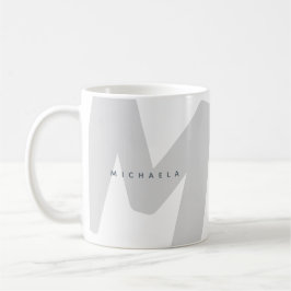 Modern Överdimensionerad Monogram Initial & Namn Kaffemugg