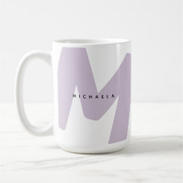 Modern Överdimensionerad Monogram Initial & Namn Kaffemugg