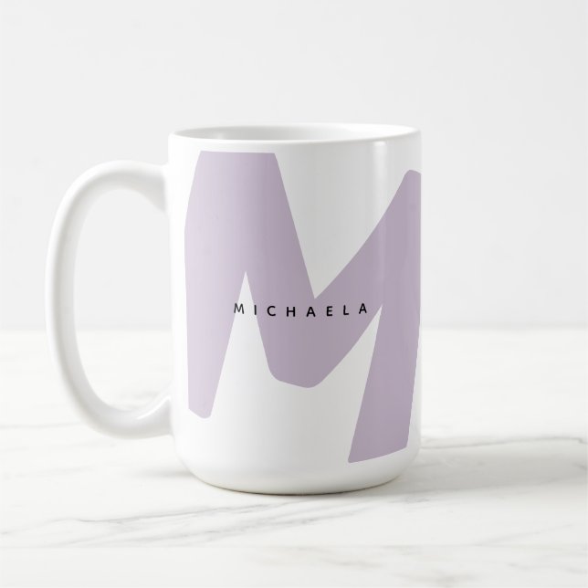 Modern Överdimensionerad Monogram Initial & Namn Kaffemugg (Vänster)