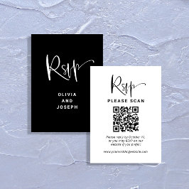Modern överdrag | Bröllops-RSVP med QR-kod Tilläggskort