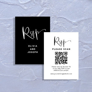 Modern överdrag Bröllops-RSVP med QR-kod Tilläggskort