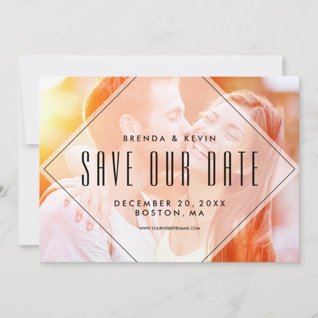 Modern överlagring | Photo Spara datum meddelande (Framsida)