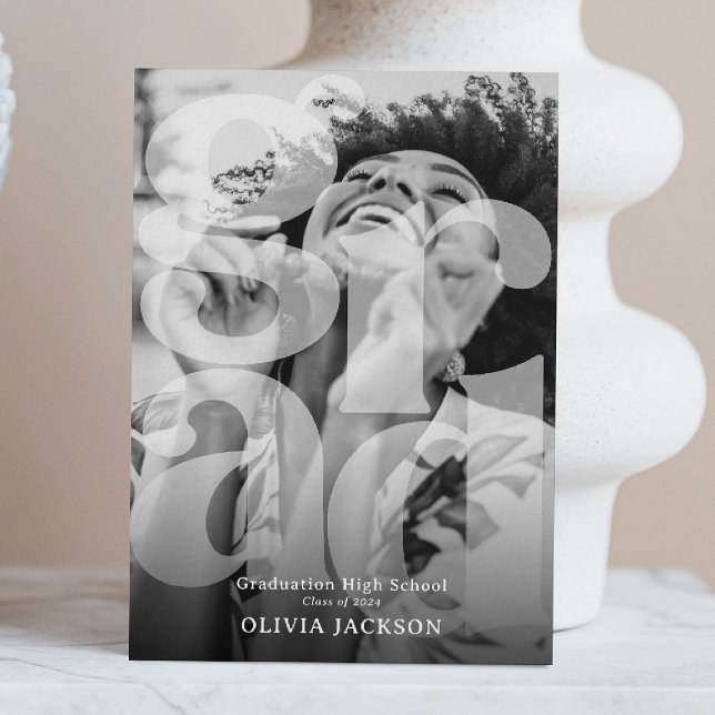 Modern överlagringstext GRAD Foto Examen  Meddelande (Skapare uppladdad)