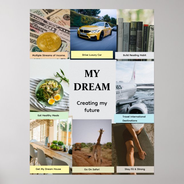 Modern Overlap Grid Vision Board Poster (Framsidan)