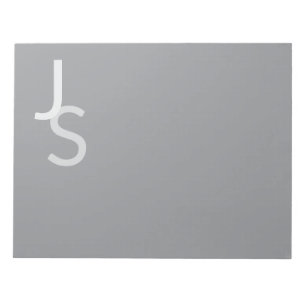 Modern överlappande monogrammed Initialer Grått Anteckningsblock
