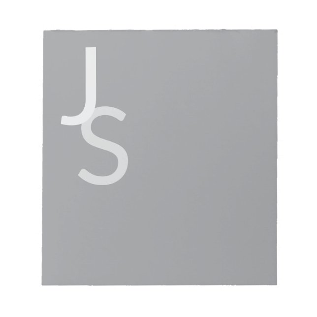 Modern överlappande monogrammed Initialer | Grått Anteckningsblock (Framsida)