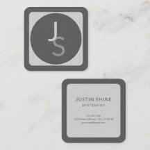 Modern överlappande monogrammed Initialer | Grått