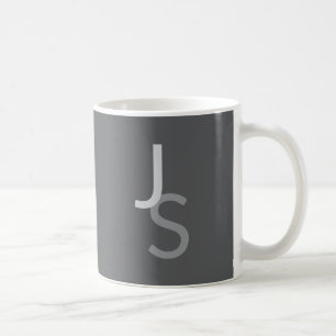 Modern överlappande monogrammed Initialer Grått Kaffemugg