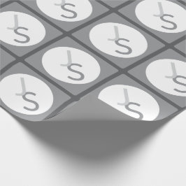 Modern överlappande monogrammed Initialer | Grått Presentpapper