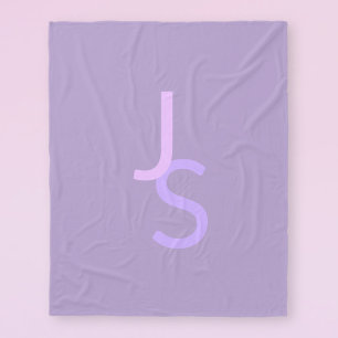 Modern överlappande monogrammed Initialer Lila Fleecefilt