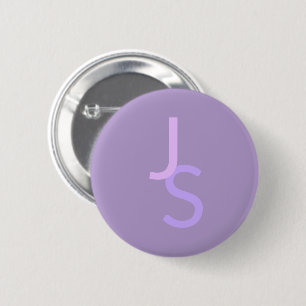 Modern överlappande monogrammed Initialer Lila Knapp