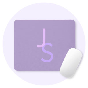 Modern överlappande monogrammed Initialer Lila Musmatta