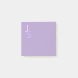 Modern överlappande monogrammed Initialer Lila Post-it Block