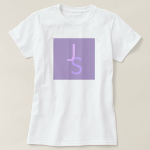 Modern överlappande monogrammed Initialer   Lila T Shirt