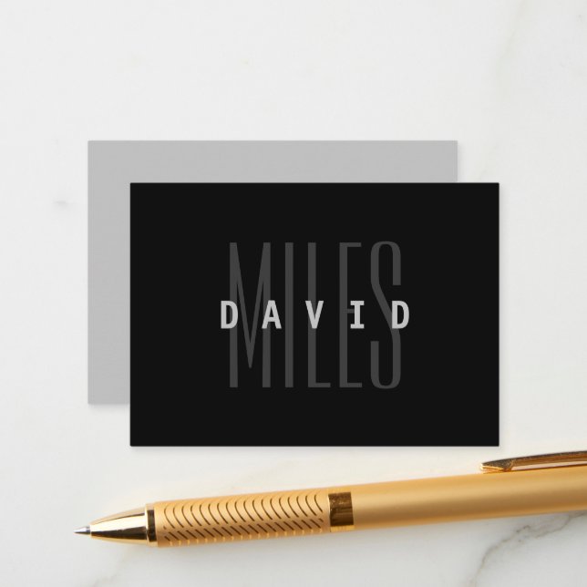 Modern överlappande Namn och efternamn Tilläggskort (Fram/Back In Situ)