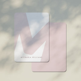 Modern Oversiderad Monogrammed Initial & Namn Not Anteckningskort