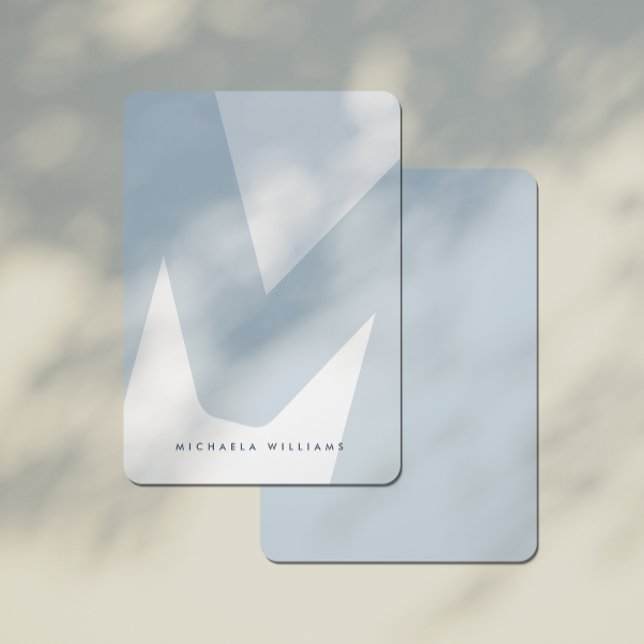 Modern Oversiderad Monogrammed Initial & Namn Not  Anteckningskort (Skapare uppladdad)