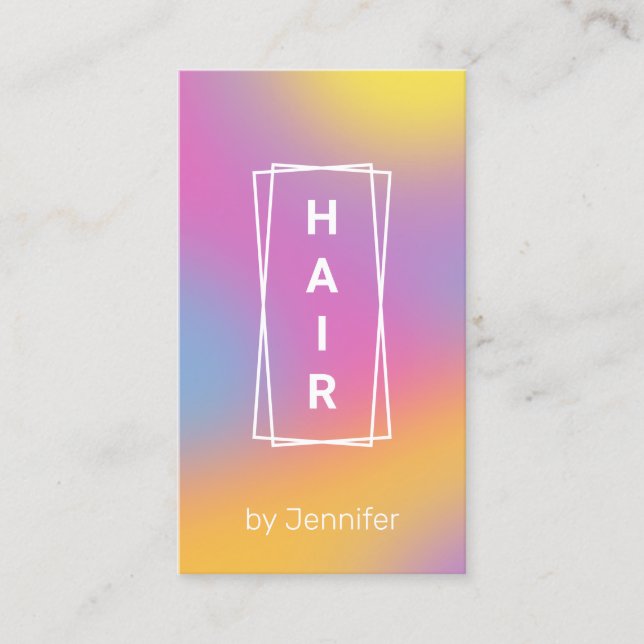 Modern övertoning av elegant, färgstarkt holografi visitkort (Framsida)