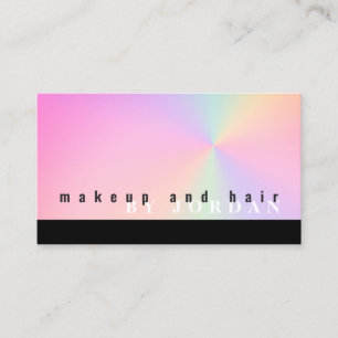 Modern övertoningsfärgad holografisk makeup och visitkort