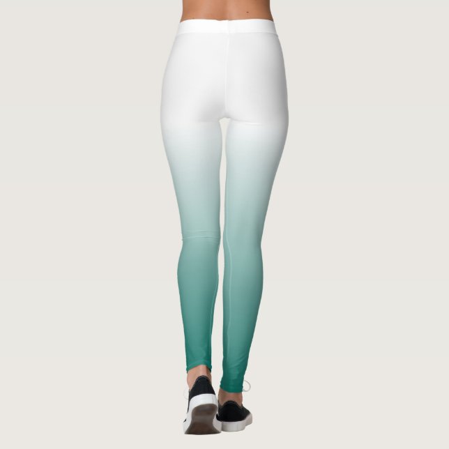Modern övertoningsmall - blått Grönt - kvinnor Leggings (Baksida)