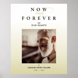 Modern övertoningsminimalistisk fotobegravningstjä poster