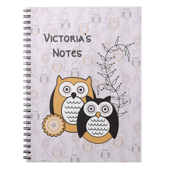 Modern Owls Personlig Anteckningsbok (Framsidan)
