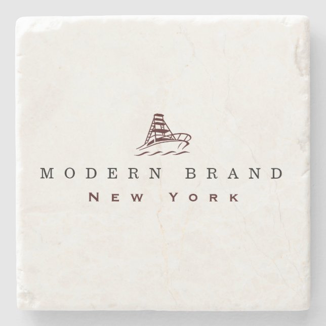 Modern Oxblods Red Black Coastal Boat Brand  Stenunderlägg (Framsidan)