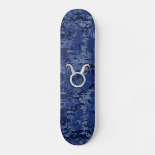 Modern OxenZodiac undertecknar marinblåa Digital Skateboard Bräda 20 Cm