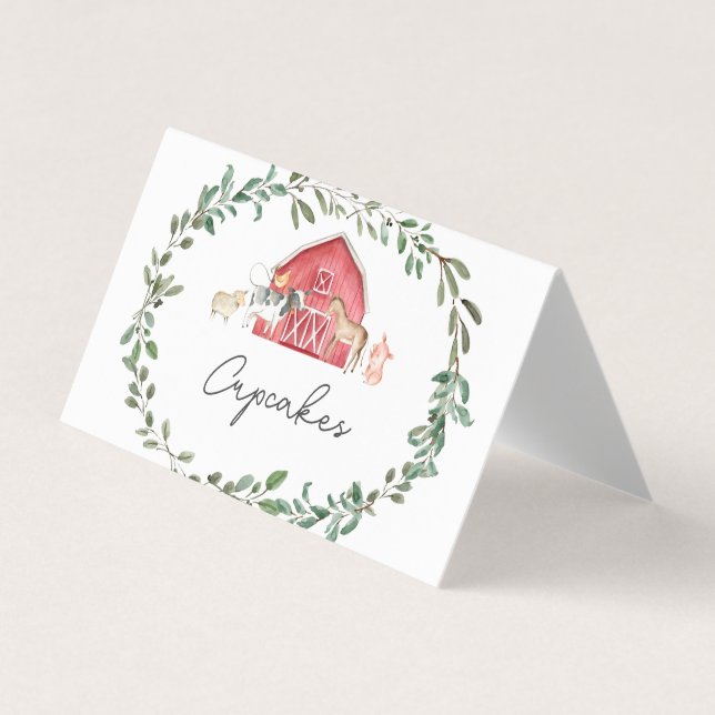 Modern på jordbrukets livsmedelskort tält, ställe visitkort (Framsida)