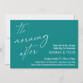 Modern på morgonen efter Bröllop Brunch Teal Inbjudningar