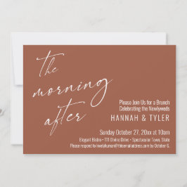 Modern på morgonen efter Bröllop Brunch Terracotta Inbjudningar