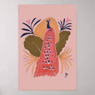 Modern Påfågelväggkonst Poster