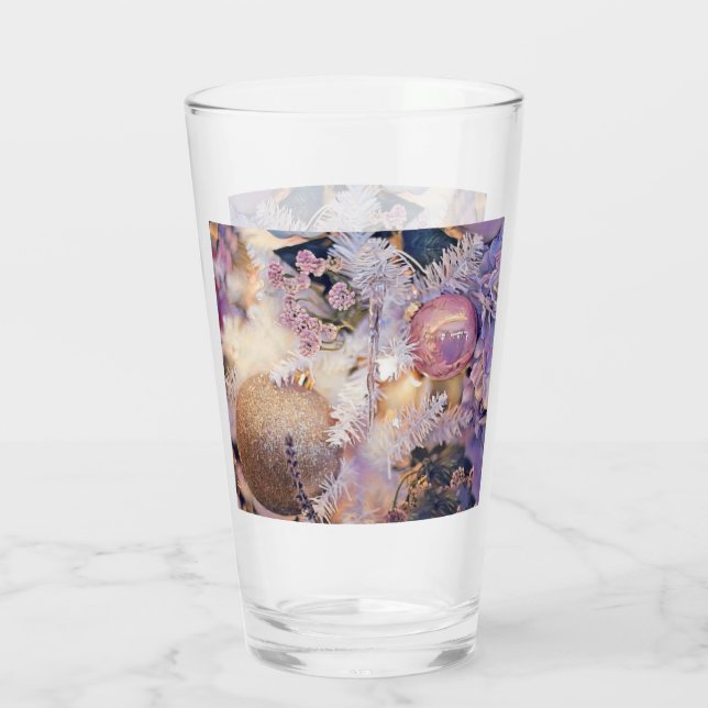 Modern Painting Julgran Lila Dekoration Glaskopp (Baksida)