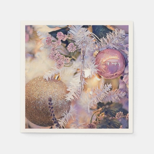 Modern Painting Julgran Lila Dekoration Pappersservett (Framsidan)