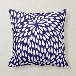 Modern Paisley blomma i koboltblått och vit Kudde