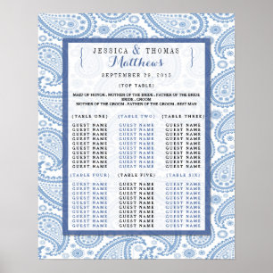 Modern Paisley Bröllop-samlingen - blå Poster