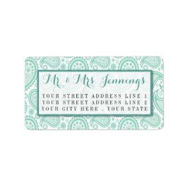 Modern Paisley Bröllop-samlingen - Grönten Adressetikett