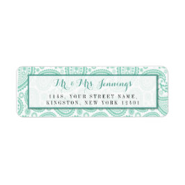 Modern Paisley Bröllop-samlingen - Grönten Returadress Etikett