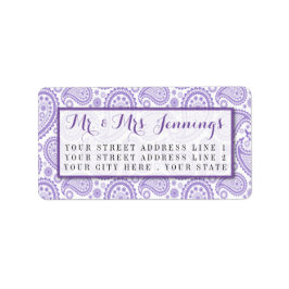 Modern Paisley Bröllop-samlingen - Lila Adressetikett