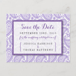 Modern Paisley Bröllop-samlingen - Lila Meddelande Vykort