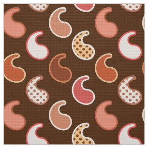 Modern Paisley mönster, Earth Tones, Cocoa Brown Tyg