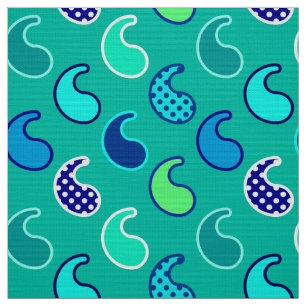 Modern Paisley mönster, turkos, blått och Aqua Tyg
