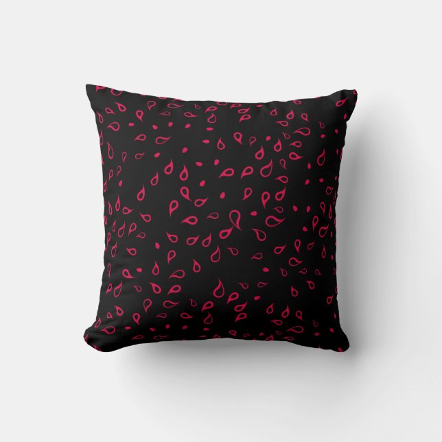 Modern Paisley Red & Black Dekorativ kudde (Framsida)