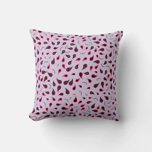 Modern Paisley Red & Lilac Dekorativ kudde (Framsida)