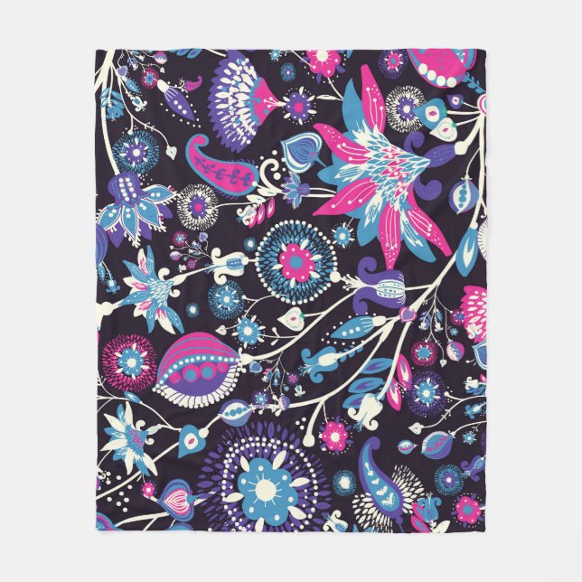 Modern paisley: traditionell orientalisk mönster. fleecefilt (Framsidan)