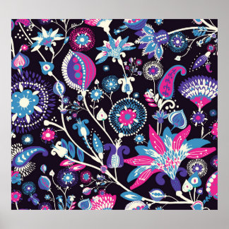 Modern paisley: traditionell orientalisk mönster. poster