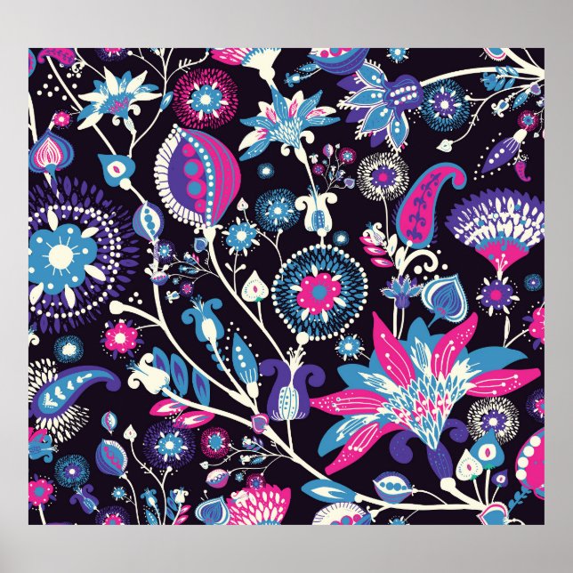 Modern paisley: traditionell orientalisk mönster. poster (Framsidan)