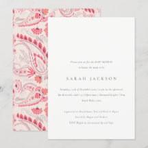 Modern Paisley Typography Baby Shower
