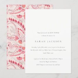 Modern  Paisley Typography Baby Shower Inbjudningar